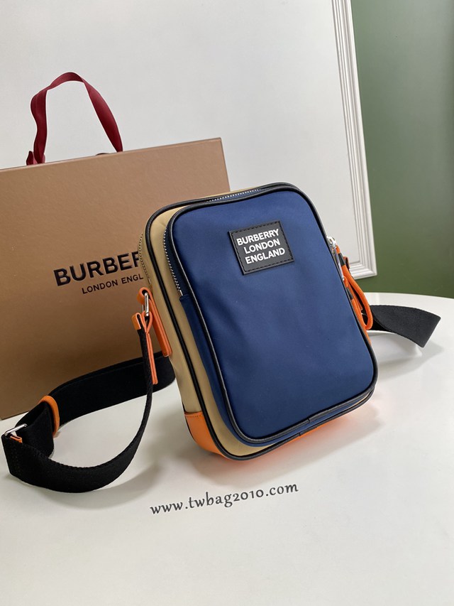 Burberry專門店新款男士斜背包 巴寶莉尼龍背帶斜挎包 yxb1037